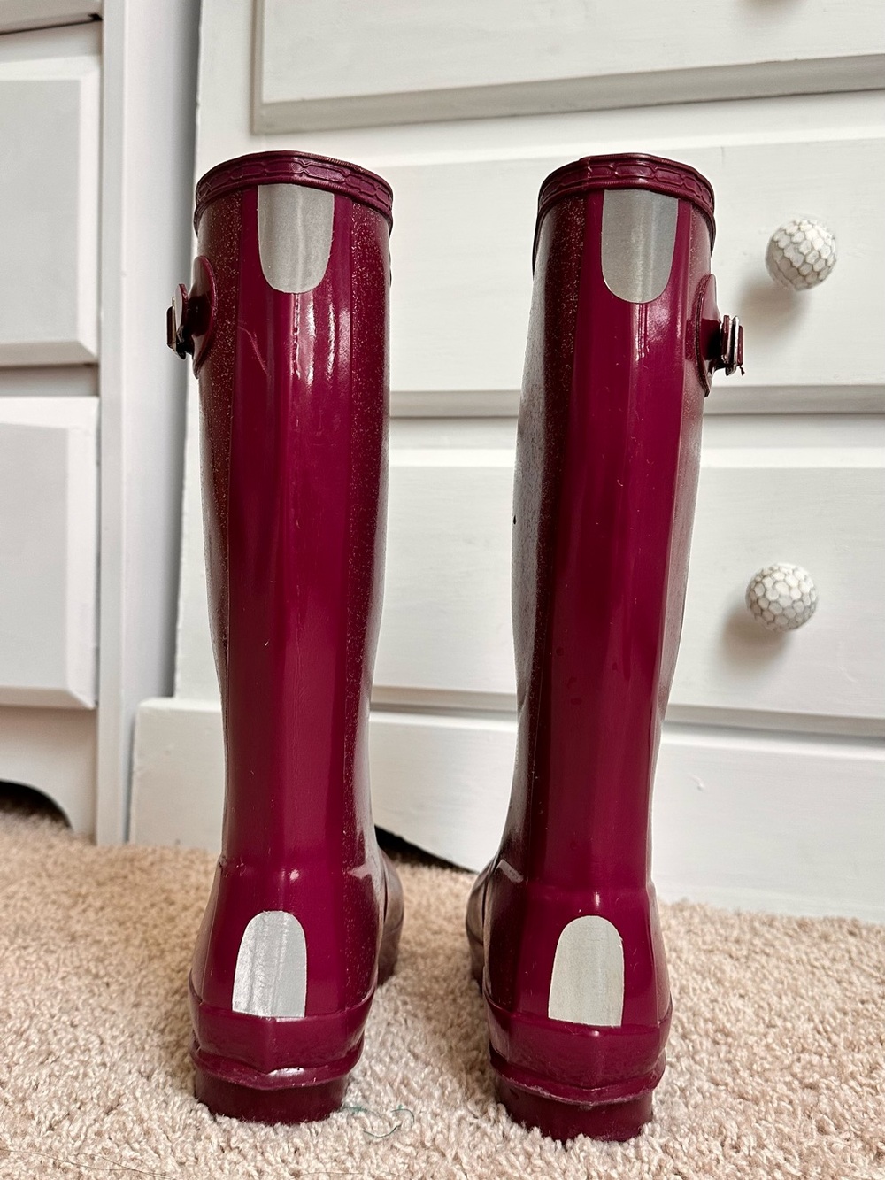 Hunter Original Tall Glitter Rain Boots Purple US 6 EU 37 - Picture 3 of 10